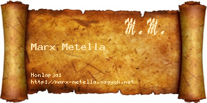 Marx Metella névjegykártya